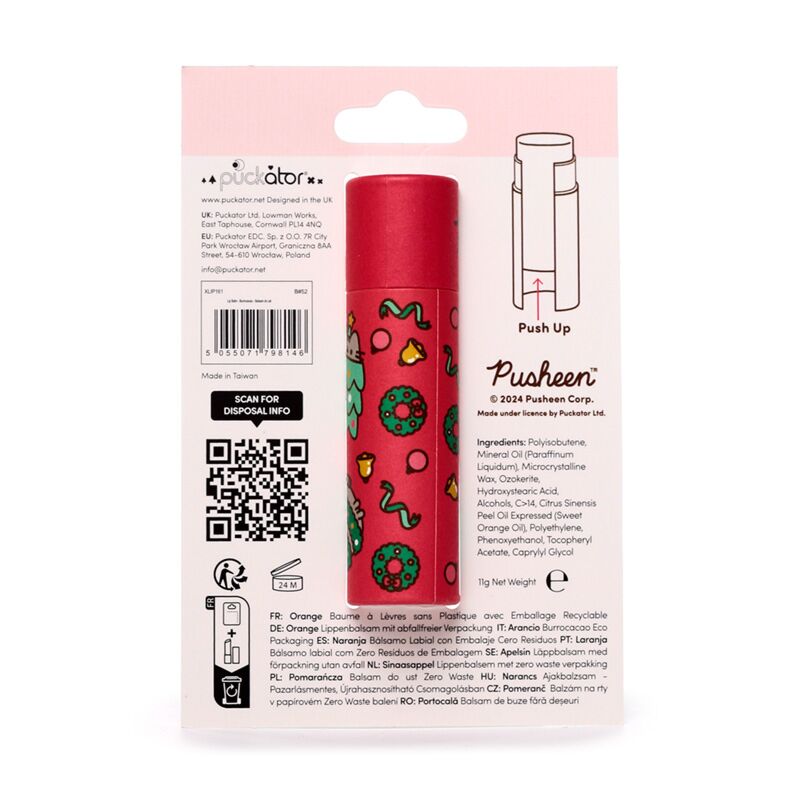 Kerstmis Pusheen de Kat Papier Lipbalsem Stick (3)