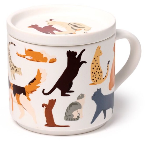 mok met onderzetter Feline Fine